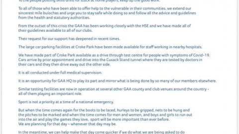 A Message for GAA Club Members