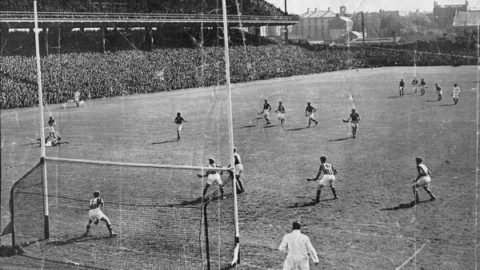 Panoramic view of the action in the 1950 All Ireland SH Final in which Tipp beat Kilkenny.