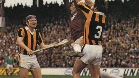 Pat Henderson, Sean Connolly and Nicky Orr in the 1975 All Ireland SH Final
