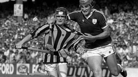 8 August 1982. Richie Power, Kilkenny, in action against Conor Hayes, Galway. Kilkenny v Galway, All-Ireland Hurling semi-final, Croke Park, Dublin. Picture credit; Ray McManus/SPORTSFILE