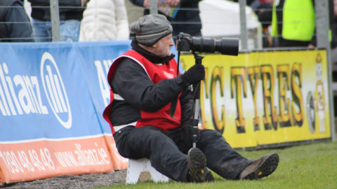 Willie Dempsey in his photographer role in Nowlan Park on Sunday