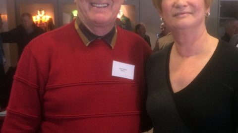 Nowlan Park Stadium announcer Sean Doherty pictured with RTE Newscaster Eileen Dunne at seminar in Croke Park on Saturday