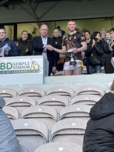 Paddy Mullen accepting the Dillon Quirke Foundation Cup
